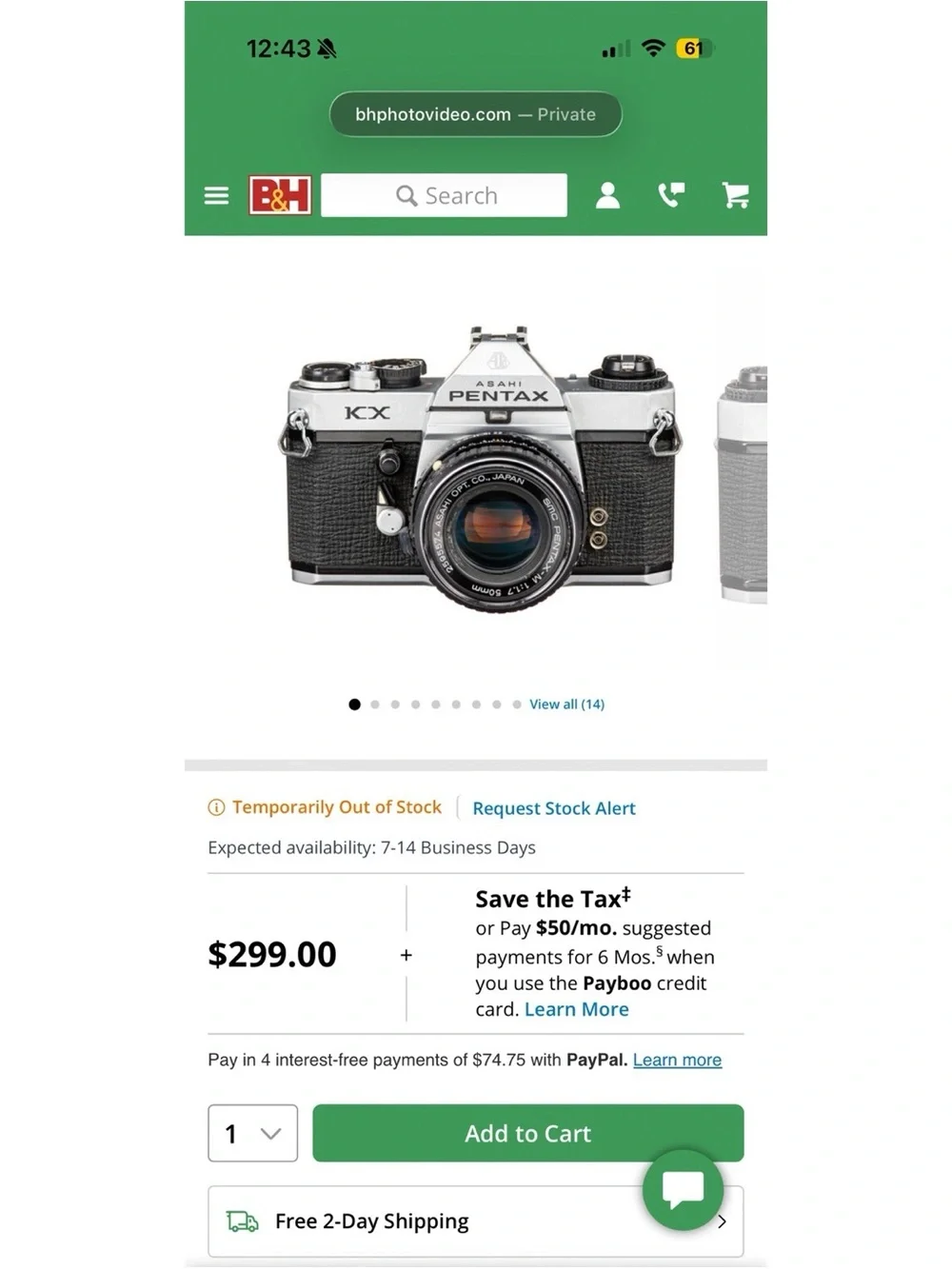 Asahi Pentax KX Film Camera W 50mm lens Plus Bonus Lens Retro Photography
